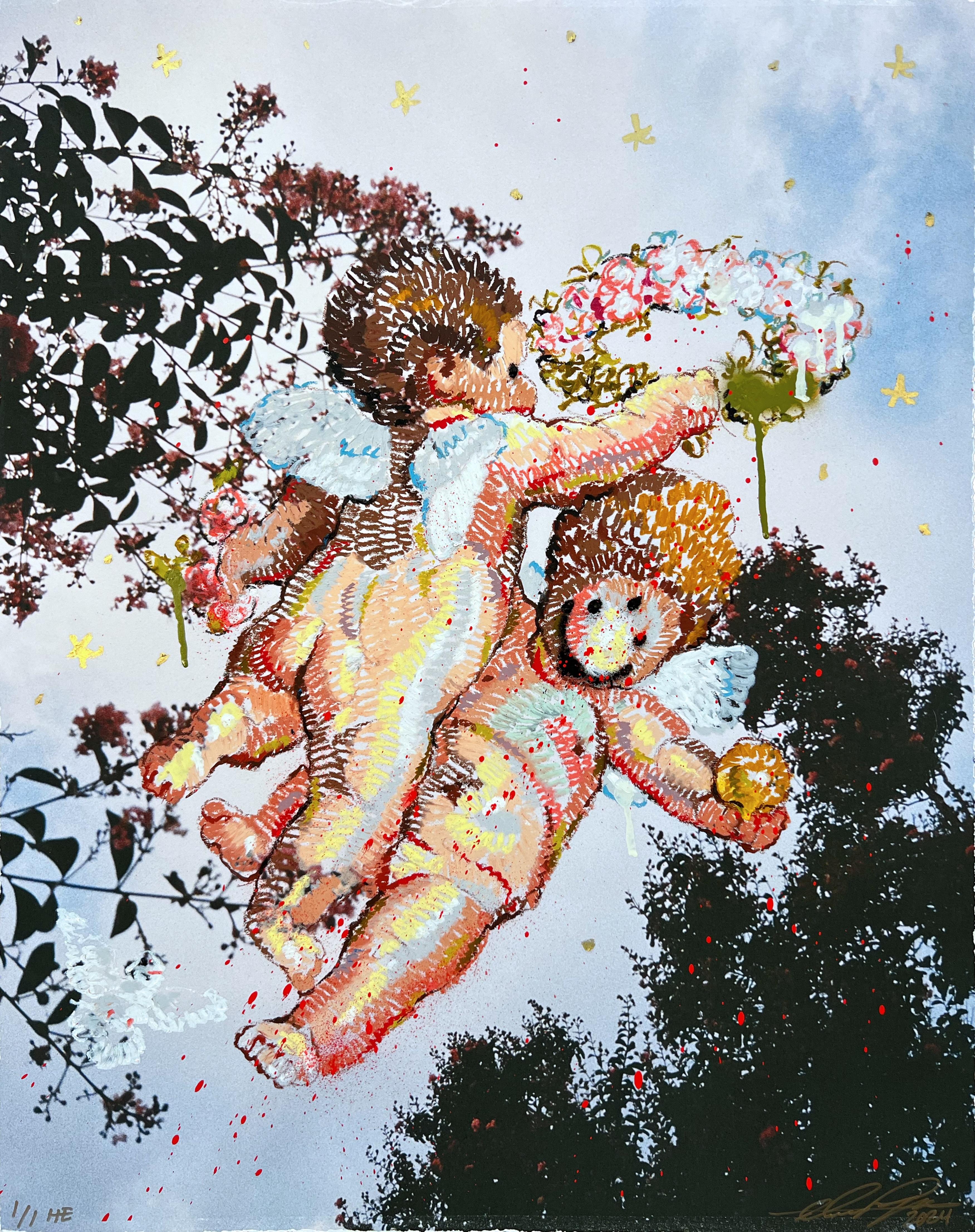 "CIELO" Figurative Painting (FRAMED) 30" x 24" inch by Isaac Pelayo