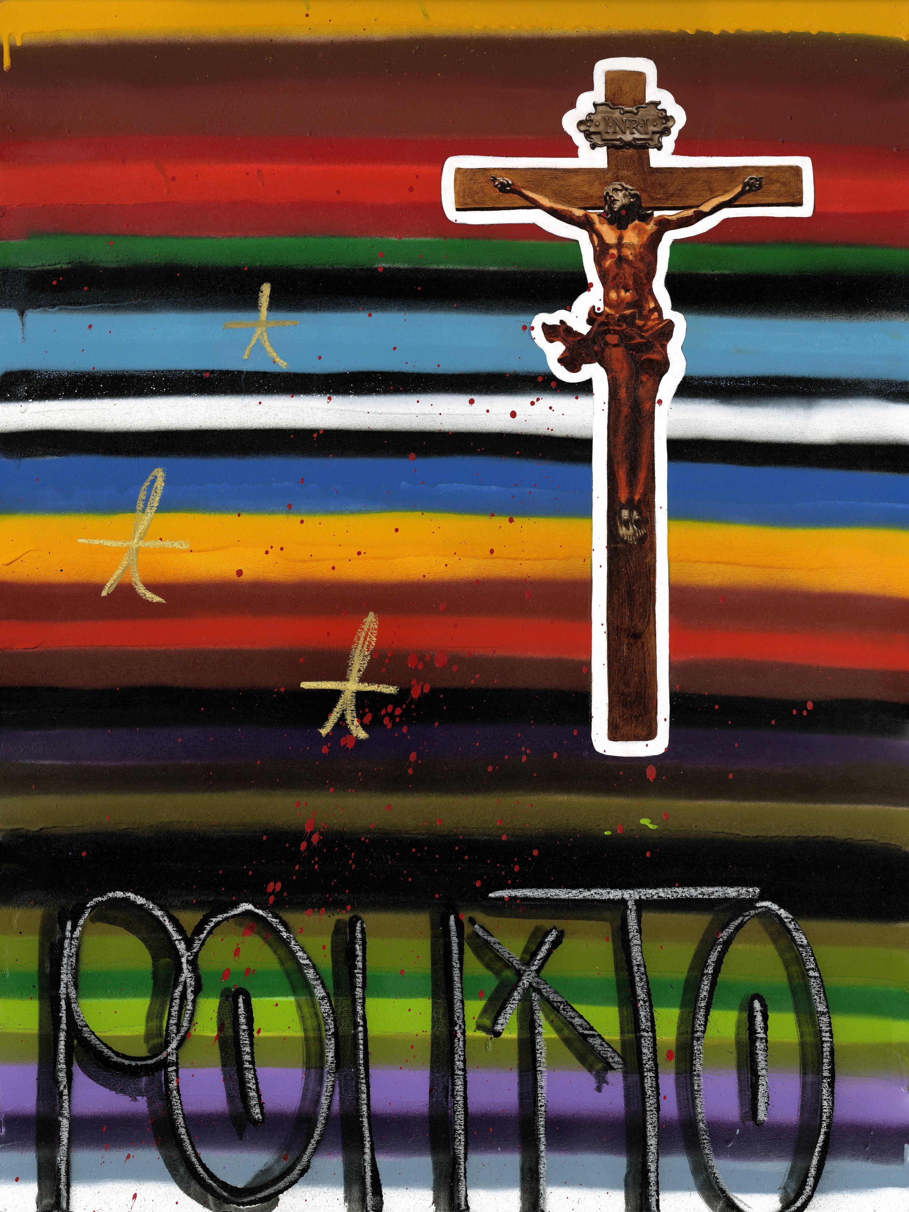 "CRISTO" Figurative Malerei 40" x 30" Zoll von Isaac Pelayo