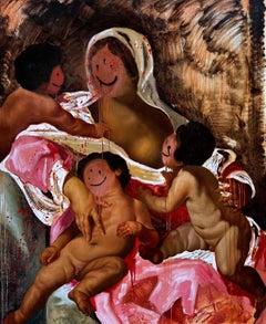 "Dear Mama" Figurative Painting 60" x 40" inch by Isaac Pelayo