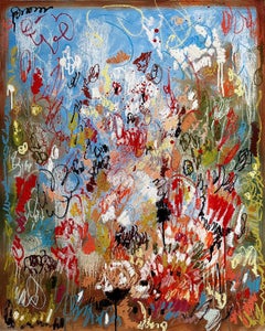 "DIARY OF A SINGLE MOTHER" Abstract Painting 48" x 36" inch by Isaac Pelayo