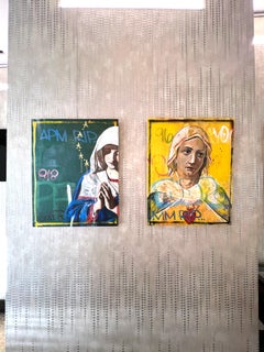 "Free Parking on 9th st" Figurative Painting 30" x 24" inch by Isaac Pelayo