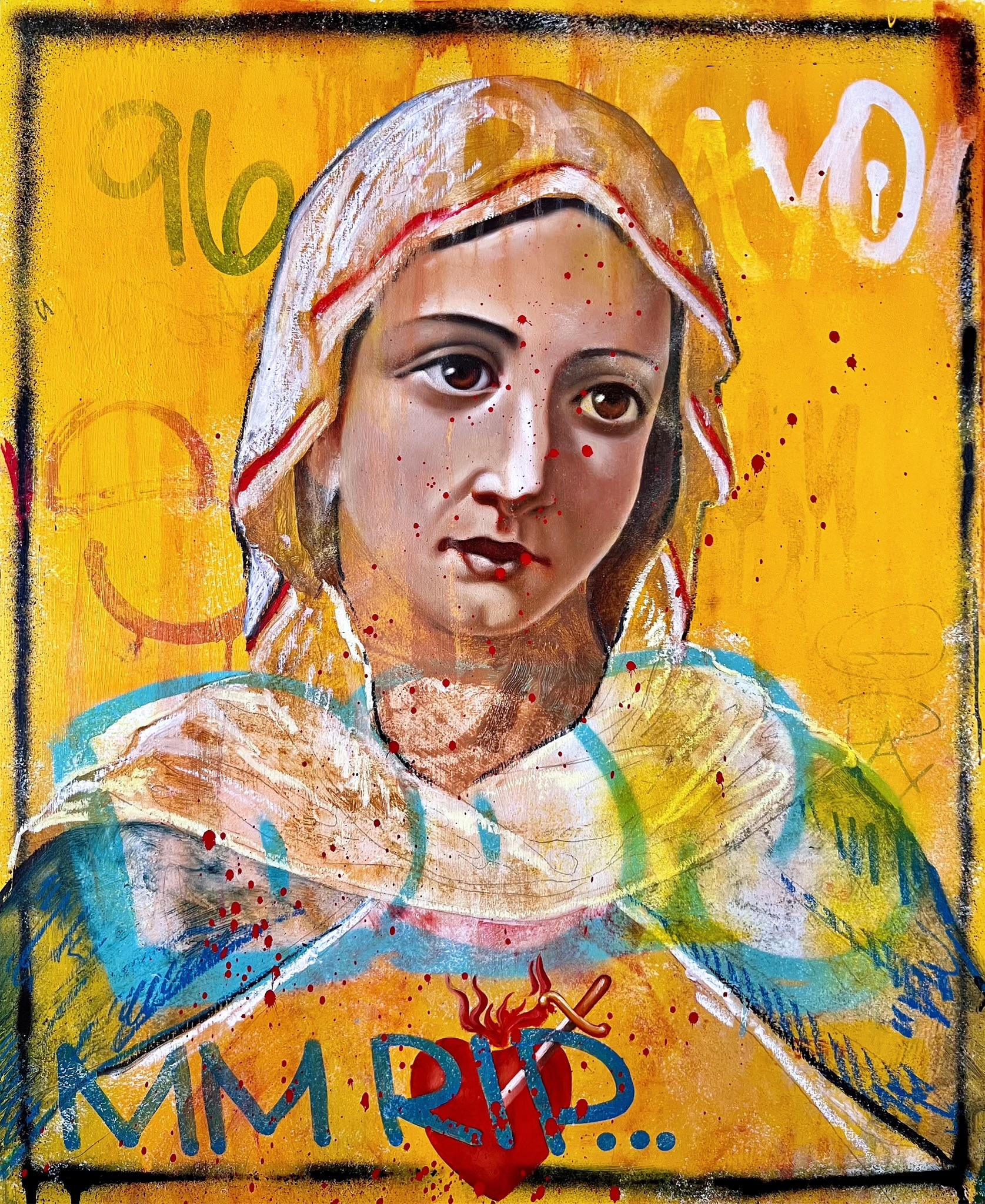 "Free Parking on 9th st" Figurative Painting 30" x 24" inch by Isaac Pelayo

Medium: Oil, oil stick, acrylic, aerosol on wood

ABOUT THE ARTIST: 

Isaac Pelayo is a head on crash collision between The Renaissance and Street Art.
In a household where