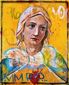 "Free Parking on 9th st" Figurative Malerei 30" x 24" Zoll von Isaac Pelayo