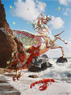 "LONGOSTA" Painting (FRAMED) 40" x 30" inch by Isaac Pelayo