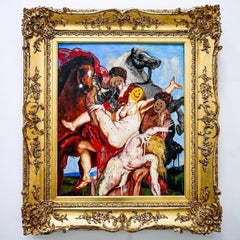 "Onlyfans" Painting (FRAMED) 30" x 25" inch by Isaac Pelayo