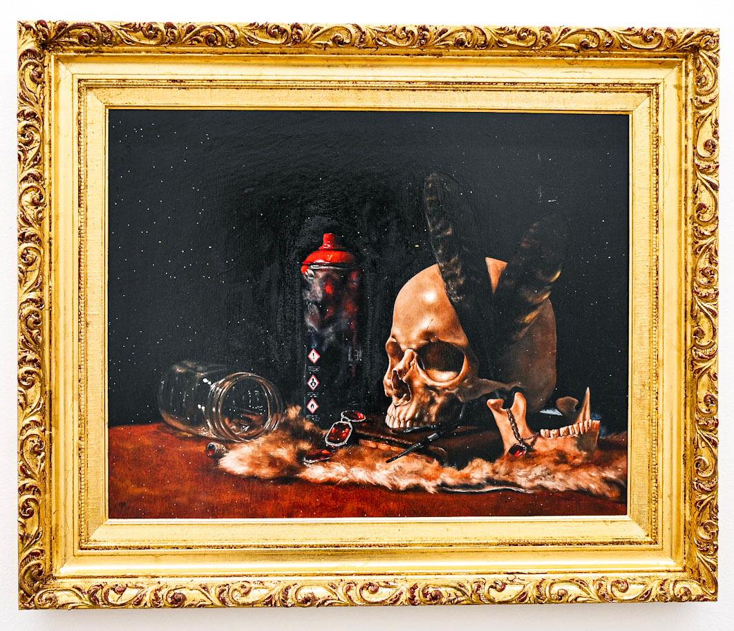 "Pasadao y Presente" Oil Painting (FRAMED) 21" x 27" inch by Isaac Pelayo

Medium: Oil, oil stick, and aerosol on wood 
Comes in antique frame (wood & gold leaf)
Size framed: 29.5" x 35.5" inch

ABOUT THE ARTIST: 


Isaac Pelayo is a head on crash
