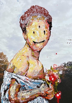 "RAMO" Figurative Painting (FRAMED) 30" x 24" inch by Isaac Pelayo