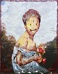"RAMO" Figurative Malerei (gerahmt) 30" x 24" Zoll von Isaac Pelayo