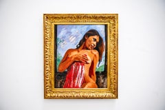 "This Feels like Deja Vu" Figurative Painting 23" x 19" inch by Isaac Pelayo