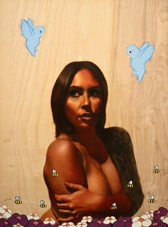 "TIFFANY" Ritratto Figurativo Dipinto 24" x 18" pollici di Isaac Pelayo