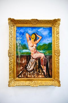 "Top 1% su OnlyFans"" Pittura a olio (incorniciata) 26,5" x 19" pollici di Isaac Pelayo