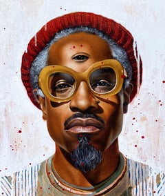 "TRES MIL" Figurative Portrait Painting 24" x 20" inch by Isaac Pelayo