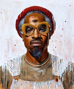 "TRES MIL" Figurative Portrait Painting 24" x 20" inch by Isaac Pelayo