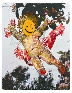 "VUELO" Painting (FRAMED) 30" x 24" inch by Isaac Pelayo