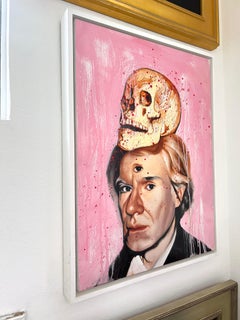"Warhola" (ENMARCADO) Pintura Retrato Figurativo 24" x 18" pulgadas por Isaac Pelayo