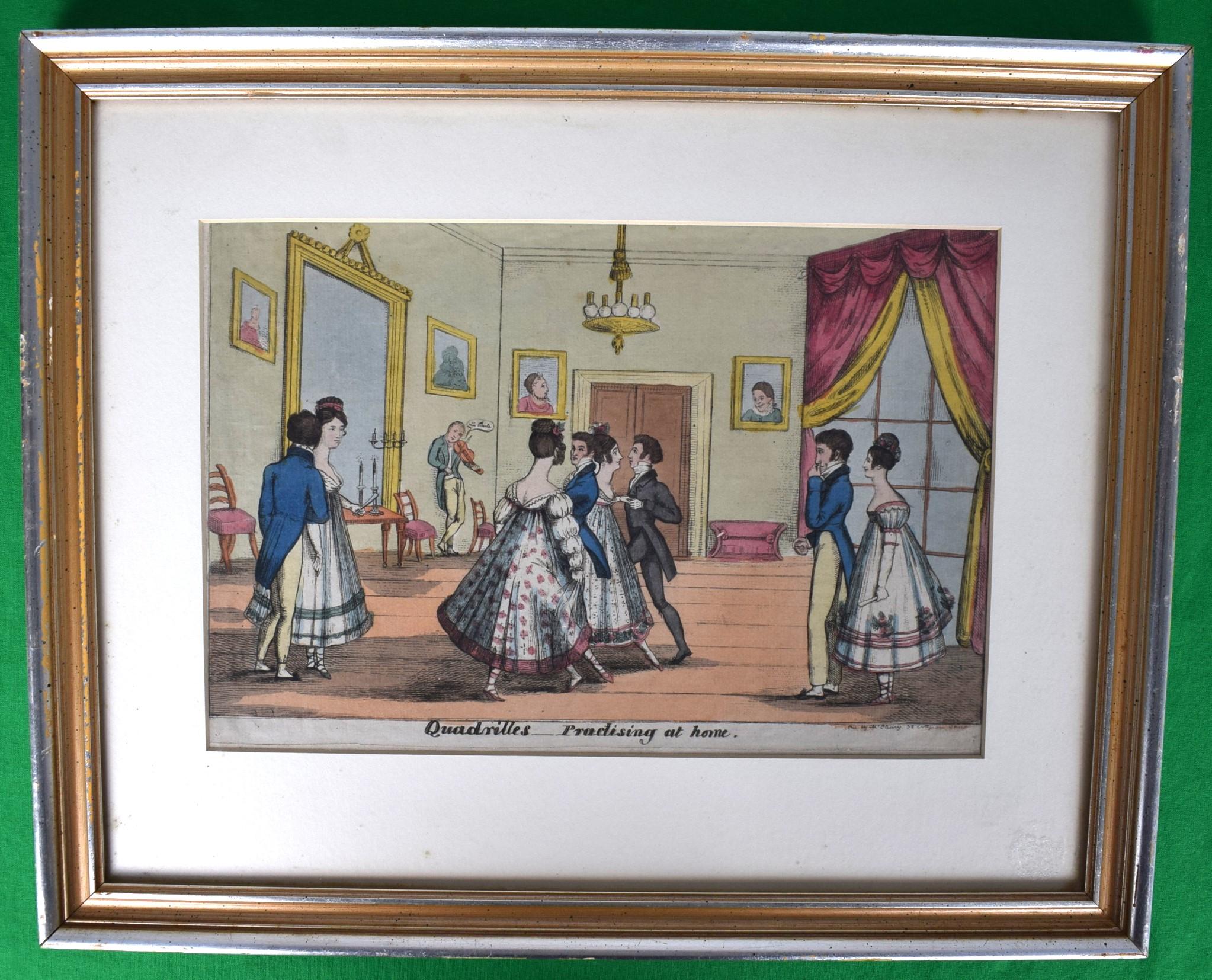 "Quadrilles-Practising At Home" by Isaac Robert Cruikshank - Print by Isaac Robert Cruikshank 