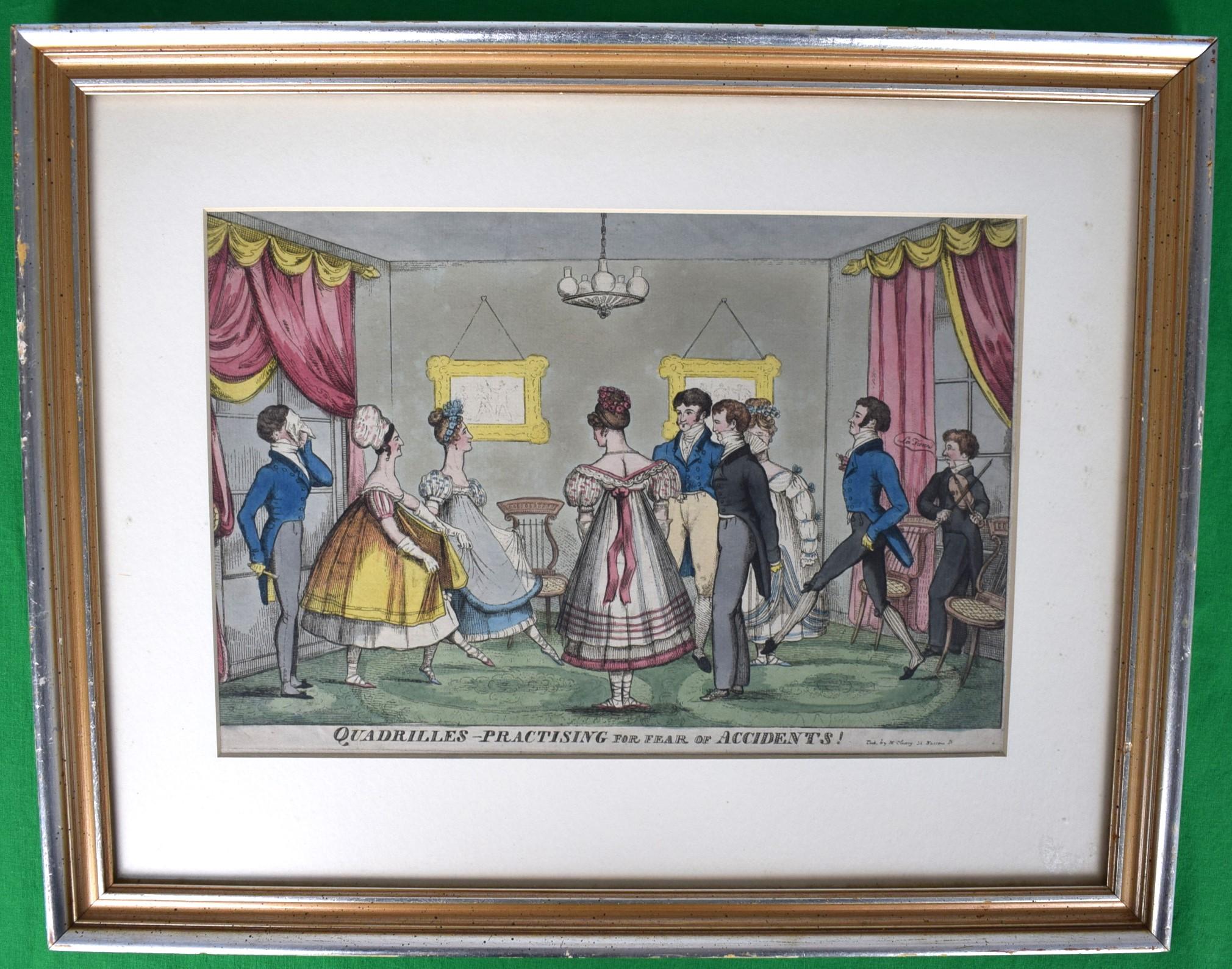 Quadrilles-Practising For Fear Of Accidents! - Print by Isaac Robert Cruikshank