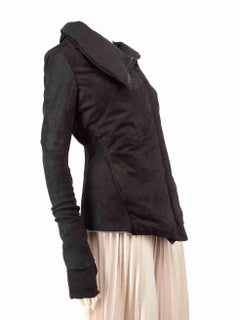 Isaac Sellam Black Leather Down Jacket Size S