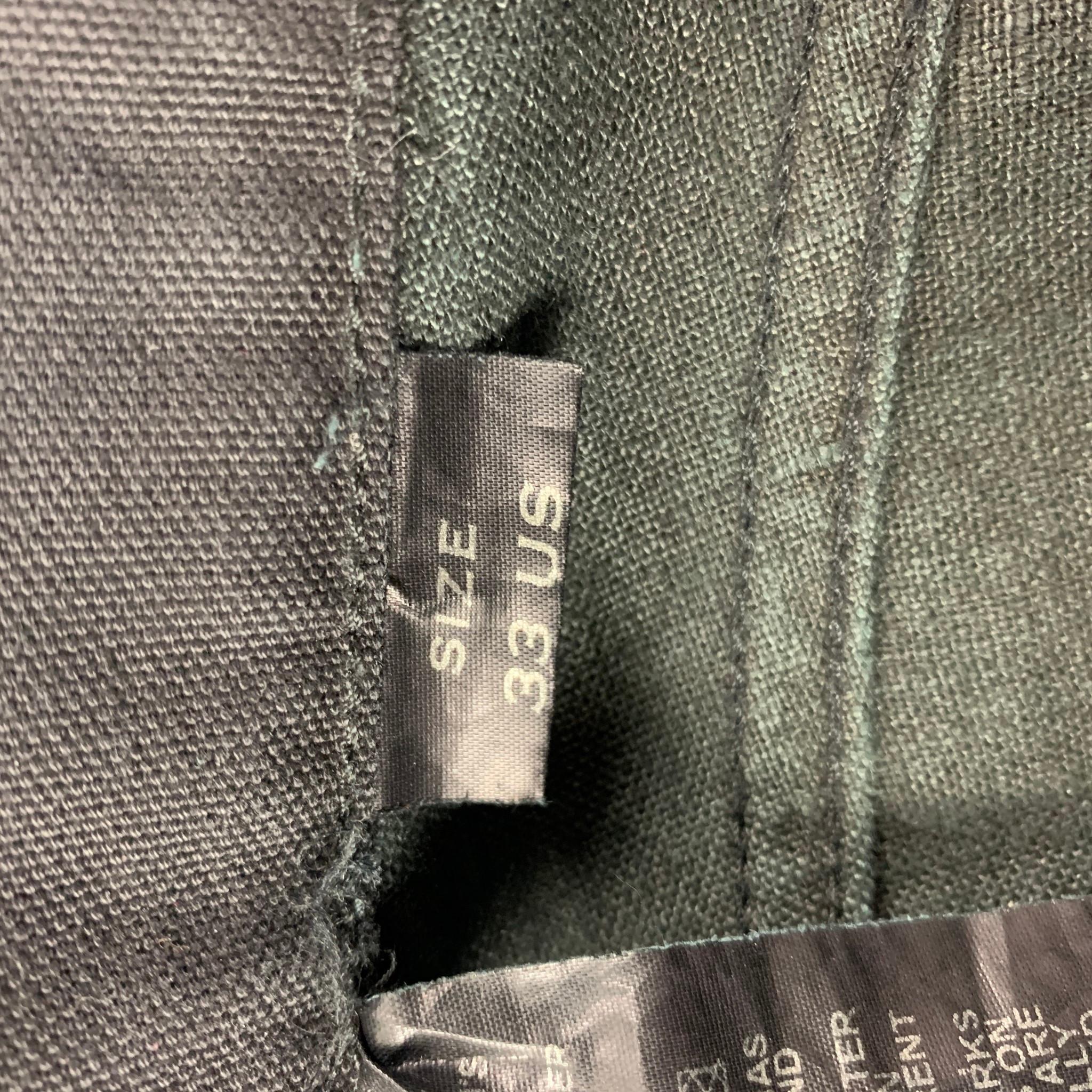 ISAAC SELLAM Size 33 Black Canvas Button Fly Casual Pants In Good Condition In San Francisco, CA