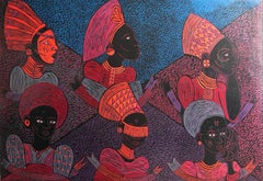 African Expression; Isaac Sithole (South African 1974 - 2012); woodcut pri