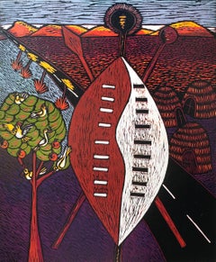 Intuthuko; Isaac Sithole (South African 1974 - 2012); woodcut print