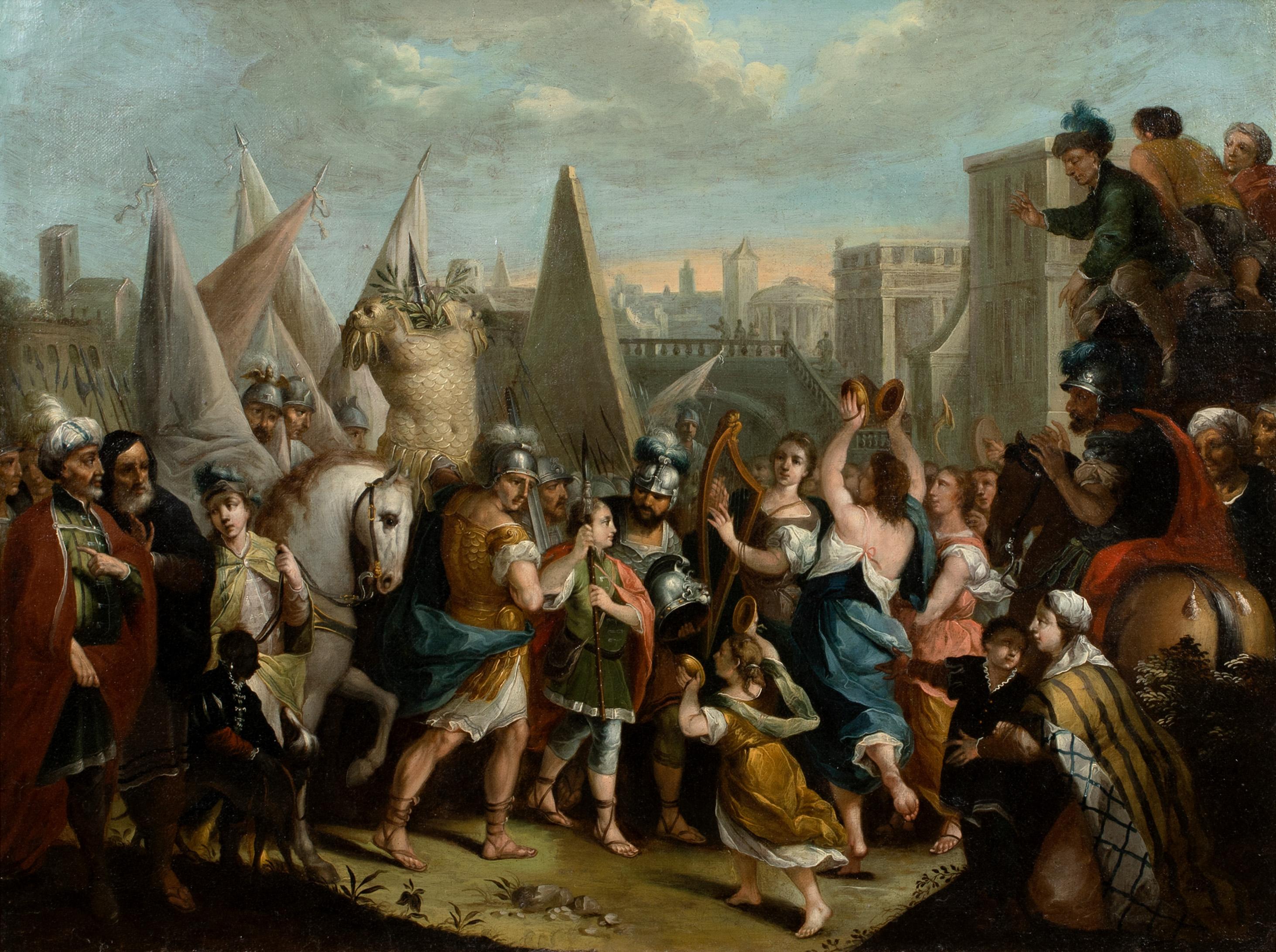 Isaak Fisches the Elder Portrait Painting - The Return of David with Goliath’s Armour, 17th Century 