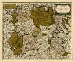 Antique map of Brabant and Limburg by Tirion - Handcoloured engraving - 18th c.