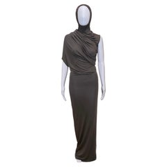 ISABEL BENENATO 2012 - 2013 gray brown long maxi dress with hood