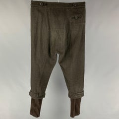 ISABEL BENENATO Size 34 Slate Olive Mixed Fabrics Casual Pants