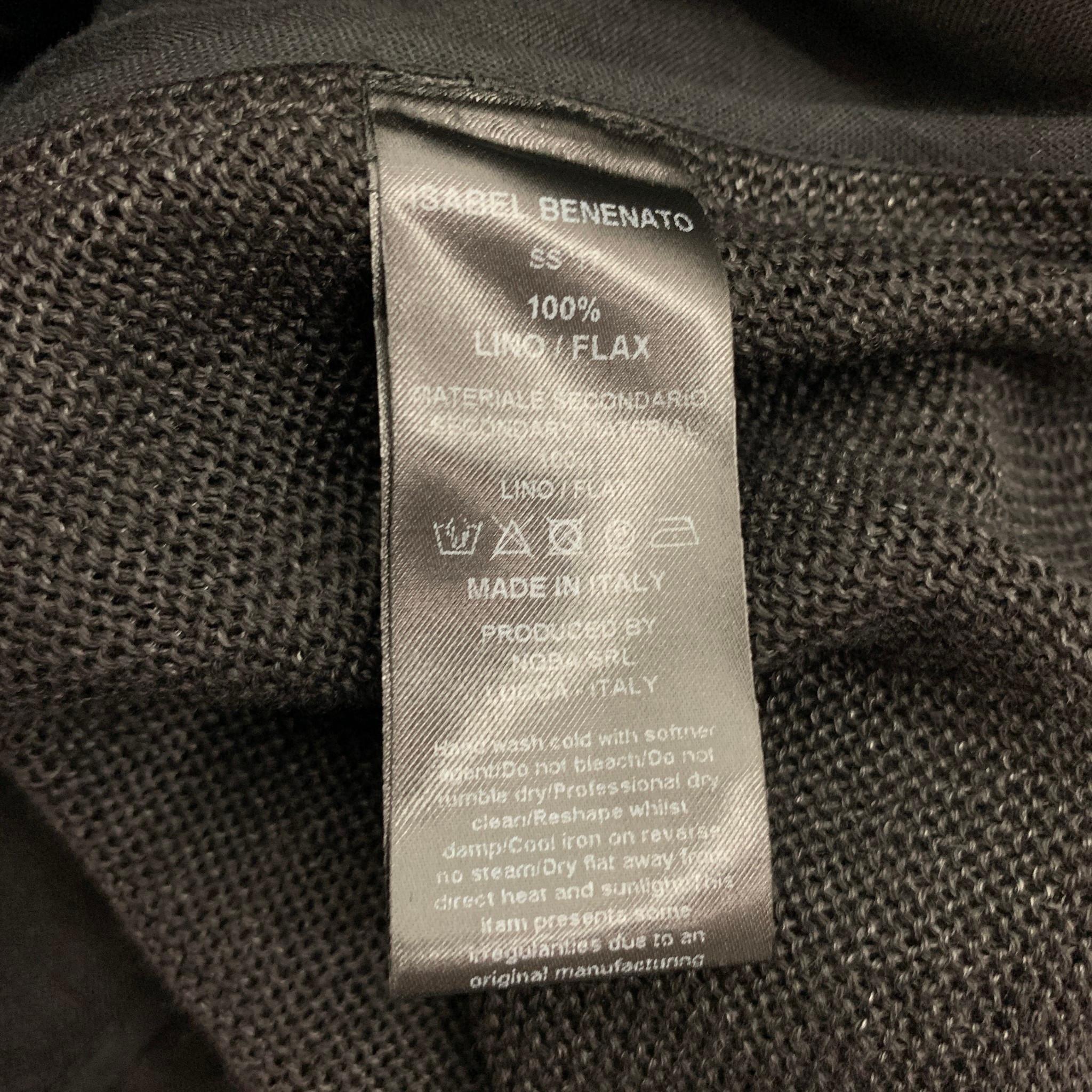 Men's ISABEL BENENATO SS 17 Size 40 Black Mixed Fabrics Flax Jacket