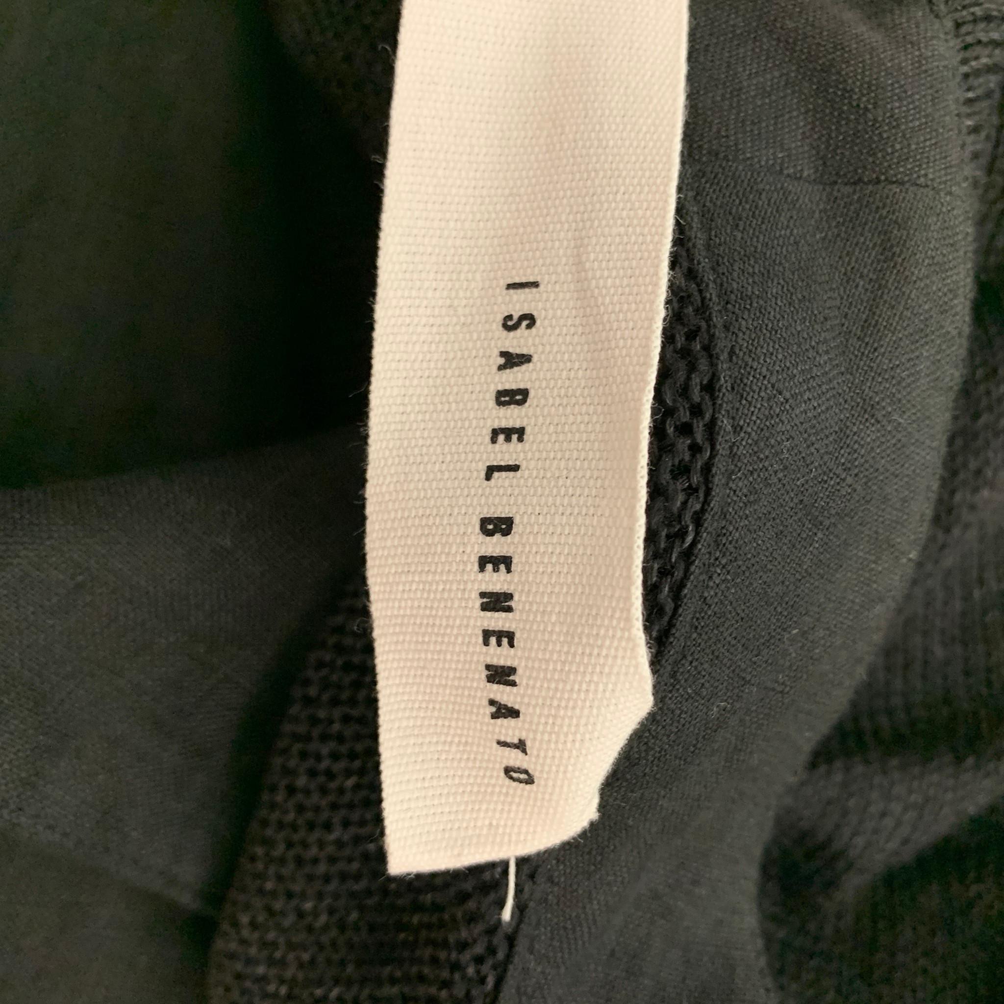 ISABEL BENENATO SS 17 Size 40 Black Mixed Fabrics Flax Jacket 1