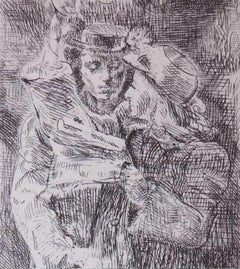 Isabel Bishop Etching & Drypoint -  "In the Bus"