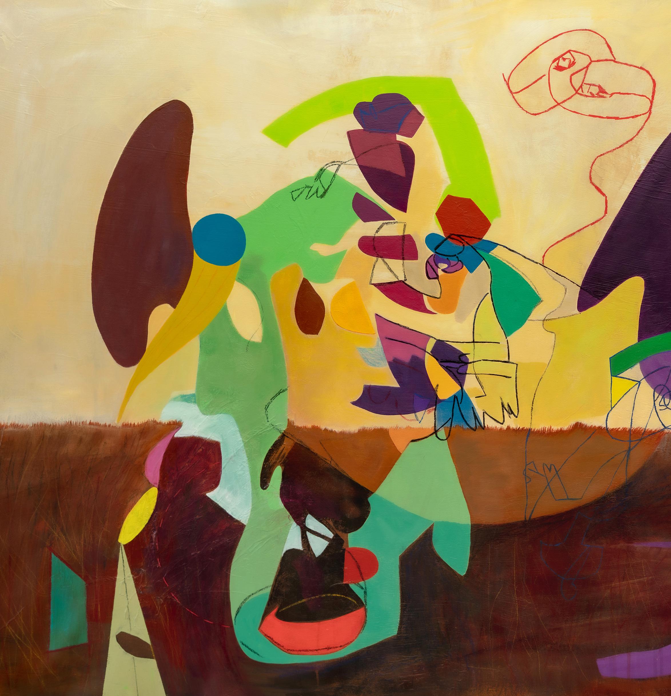 Isabel Brinck Abstraktes Gemälde auf Leinwand mit dem Titel 