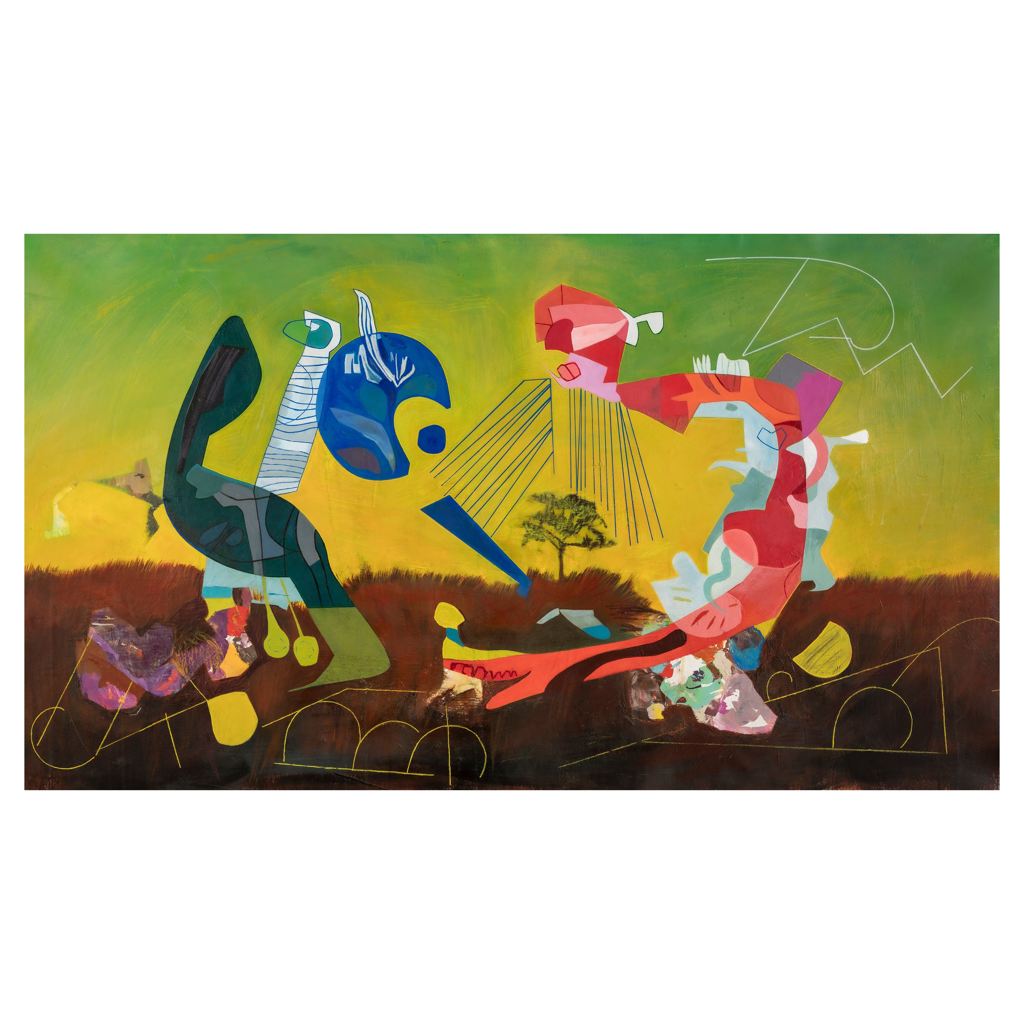 Isabel Brinck Abstrakte Malerei auf Leinwand Gemälde mit dem Titel "Ich erinnere mich nicht"