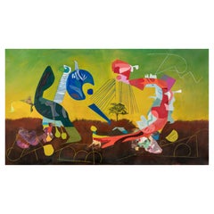 Pittura astratta su tela di Isabel Brinck intitolata "Non ricordo".