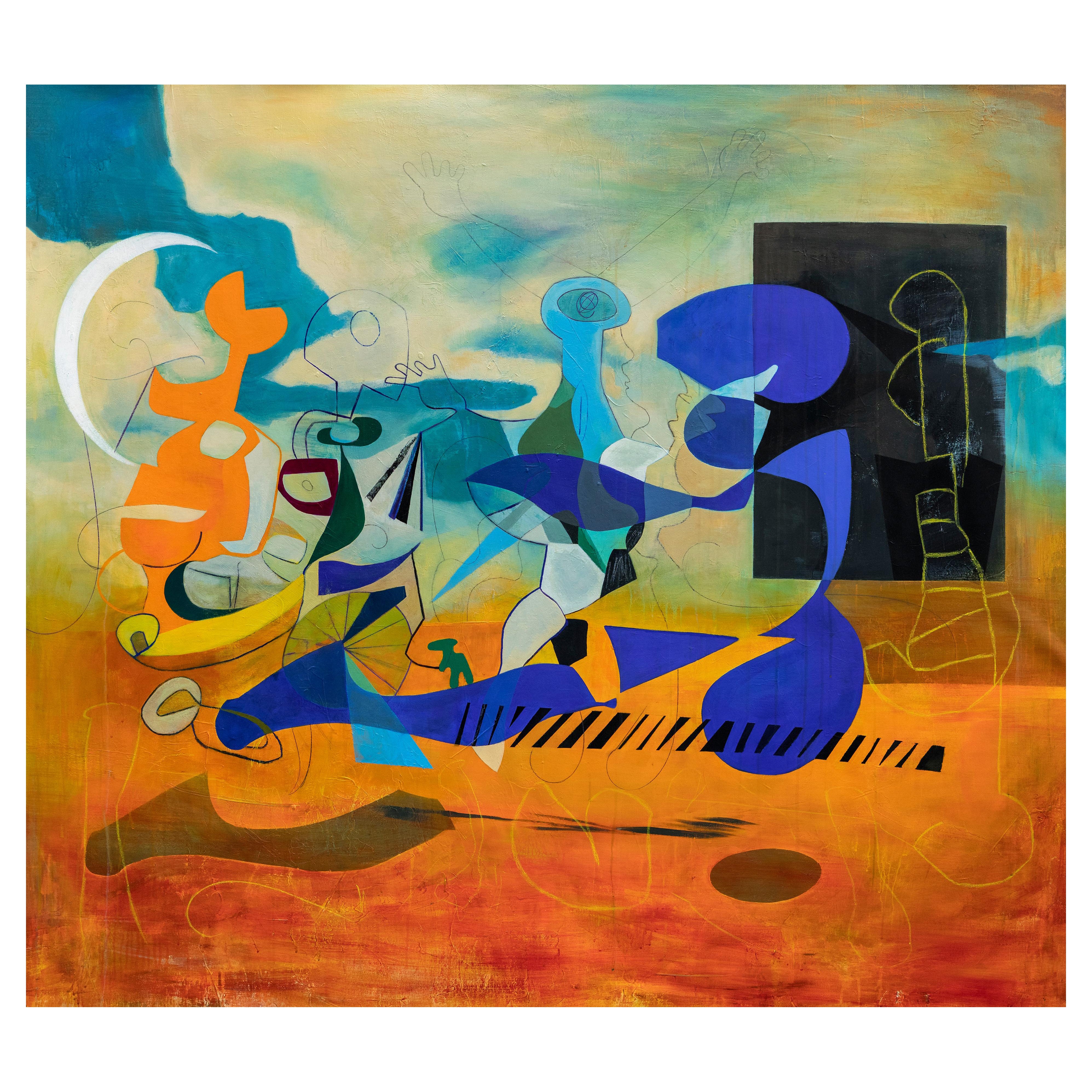 Isabel Brinck Original Abstraktes Gemälde auf Leinwand mit dem Titel "Kismet"