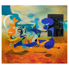 Pittura astratta originale su tela di Isabel Brinck intitolata "Kismet".