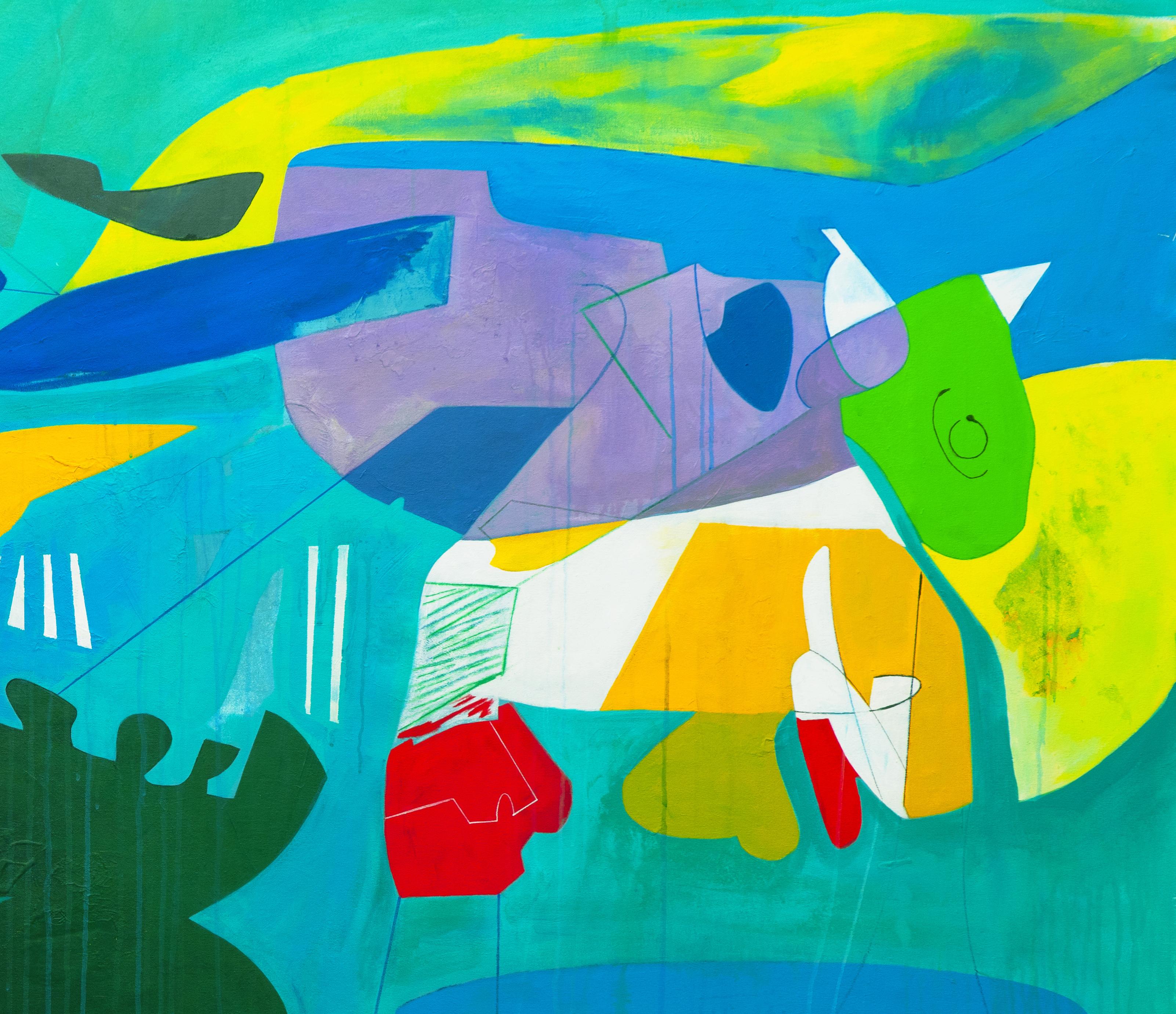 American Isabel Brinck Original Abstract Painting on Canvas Titled 