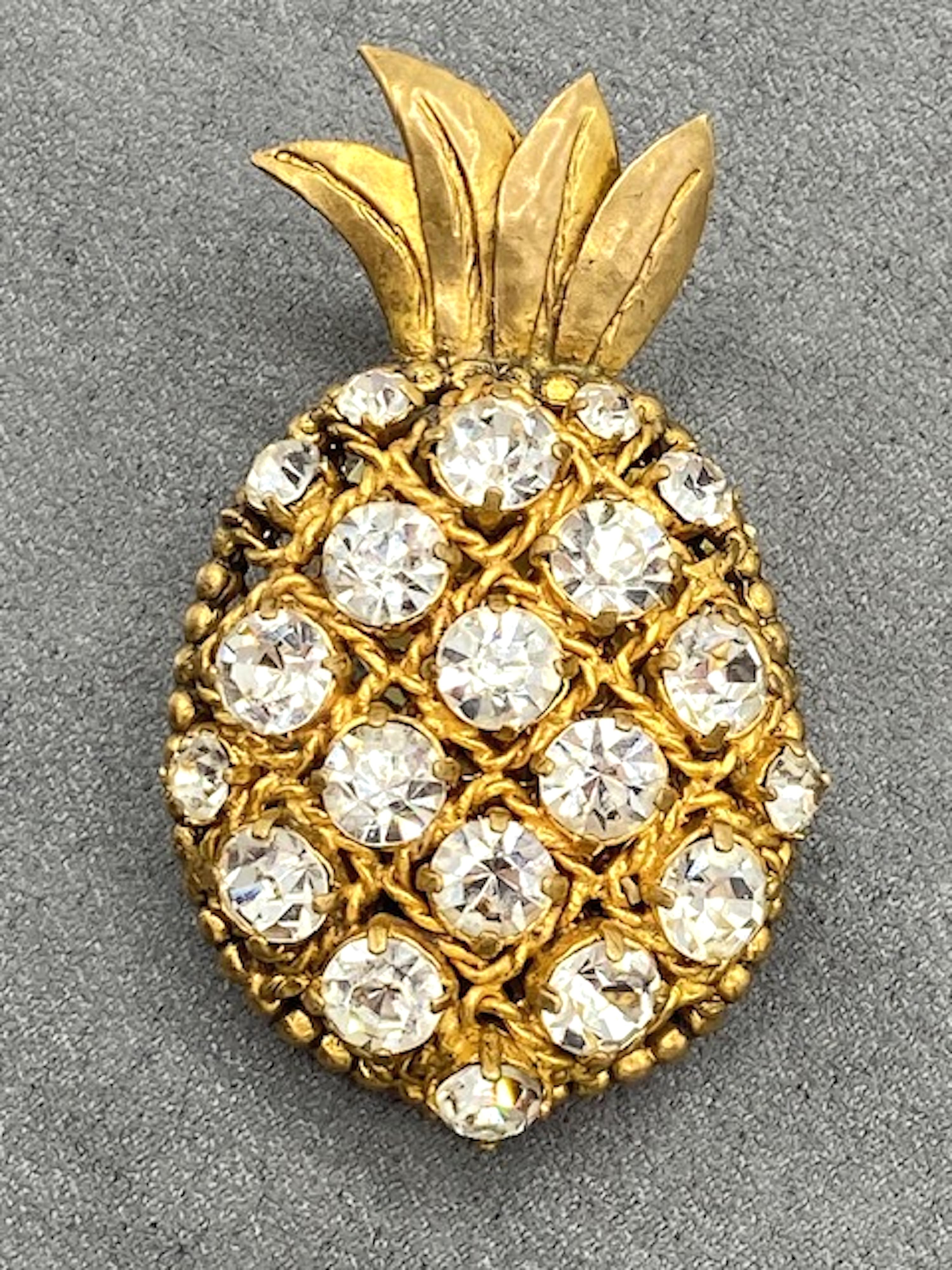 Broche Piña Isabel Canoval años 80 Corte brillante en venta