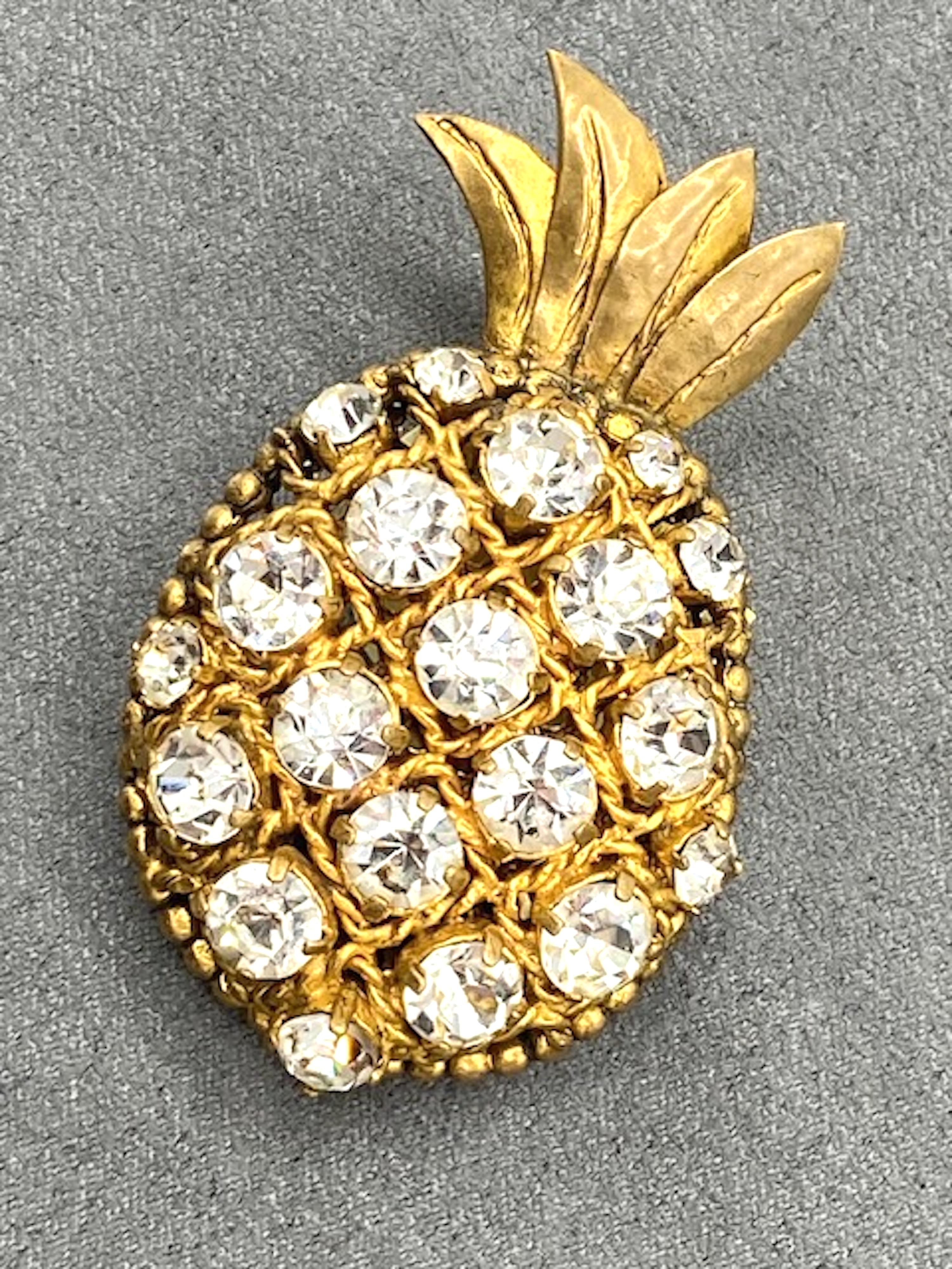 Broche Piña Isabel Canoval años 80 en Bueno estado para la venta en New York, NY