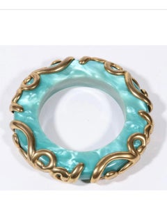 Isabel Canovas Bracelet jonc perlé bleu caraïbe appliqué et doré