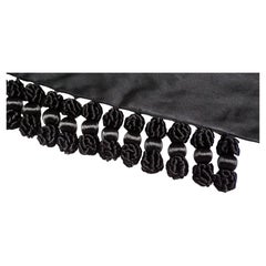 Isabel Canovas Black Silk Long Tassel Gloves circa 1990s