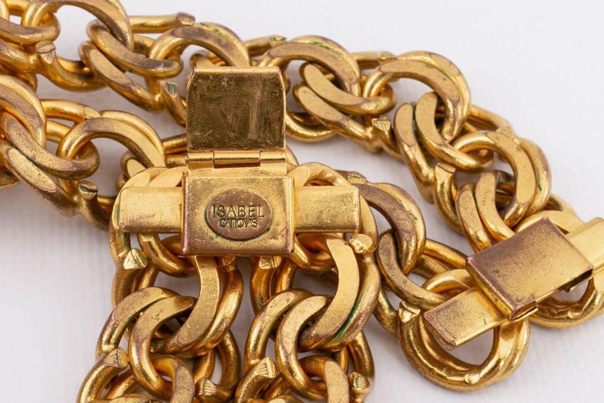 Isabel Canovas Kurze Halskette aus Gold und Metall mit doppelter Kette im Angebot 2
