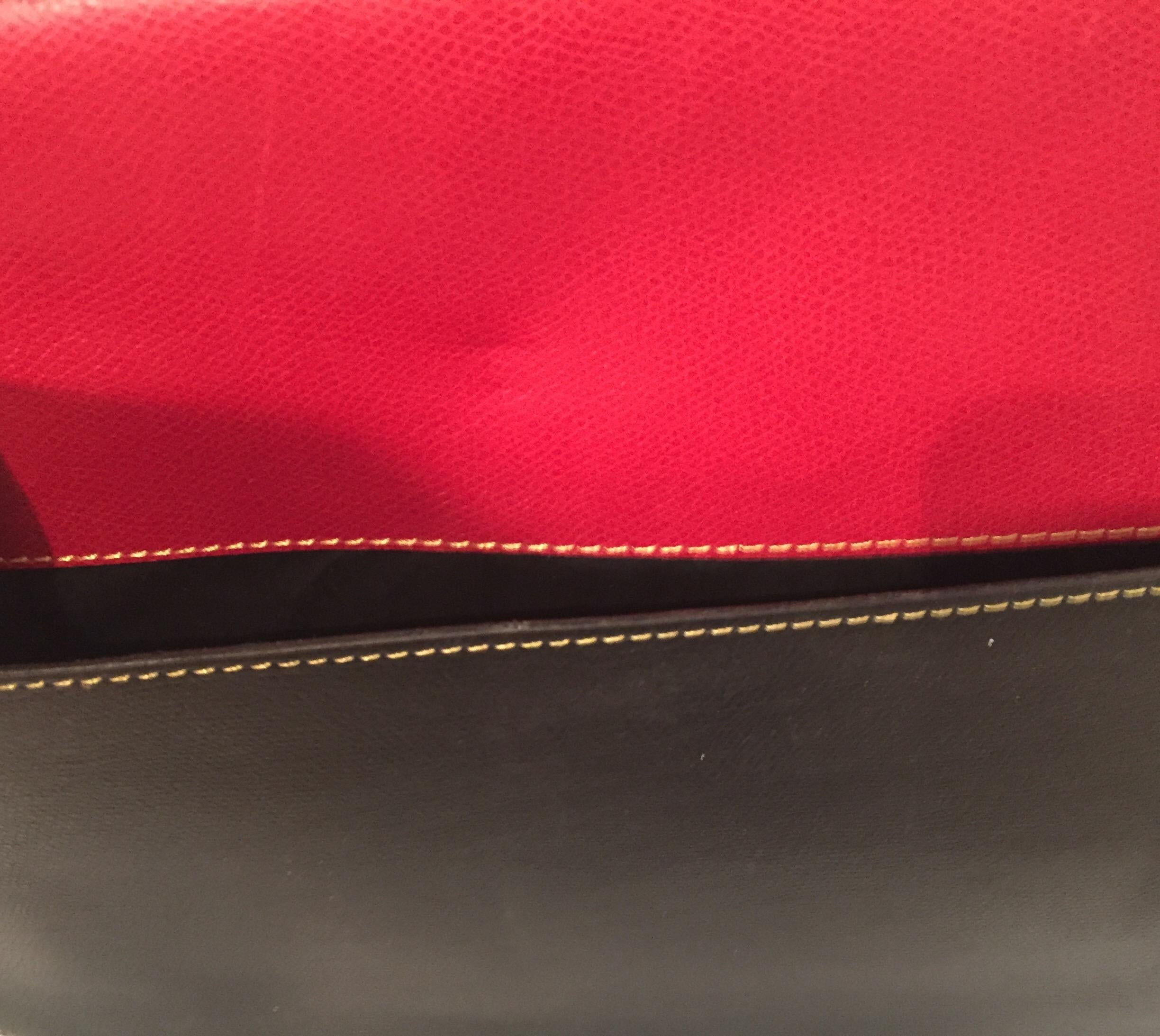 Isabel Canovas Geometric Red and Black Leather Handbag, Laptop Case or ...