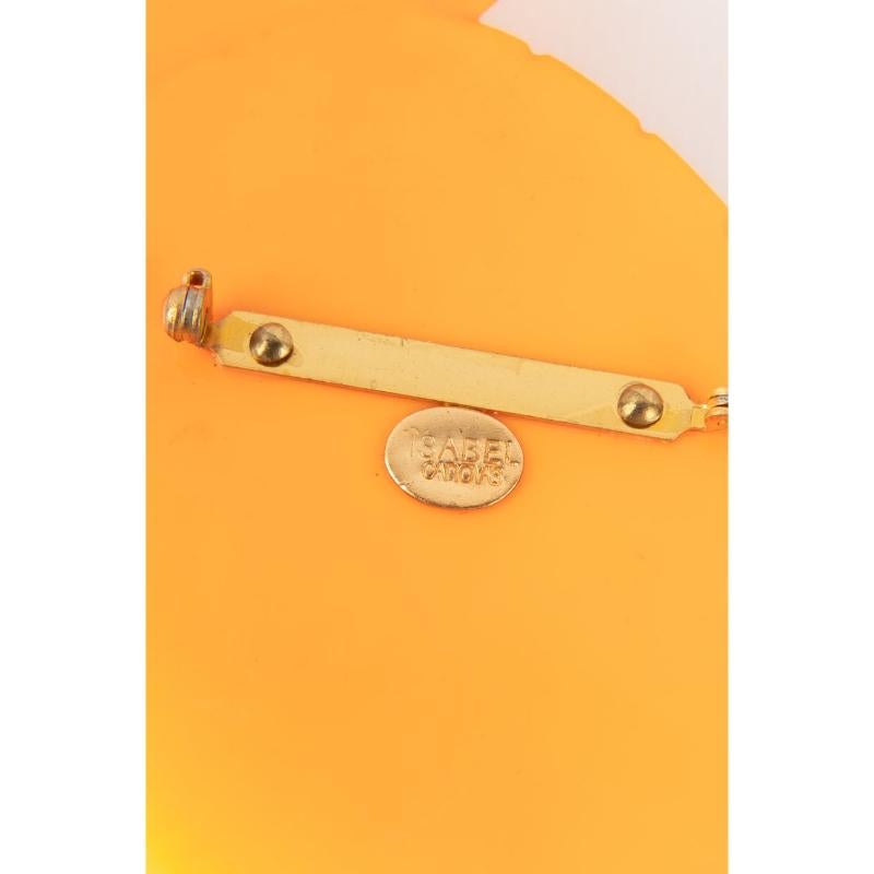 Women's Isabel Canovas Orange Bakelite Canovas Pineapple Brooch For Sale