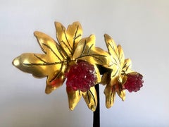 Isabel Canovas Vintage Red Berry Gilt Earrings