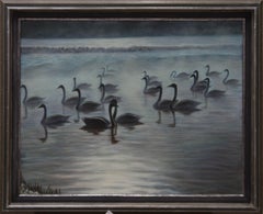 Isabel Drouet Green - 1990 Oil, Swans