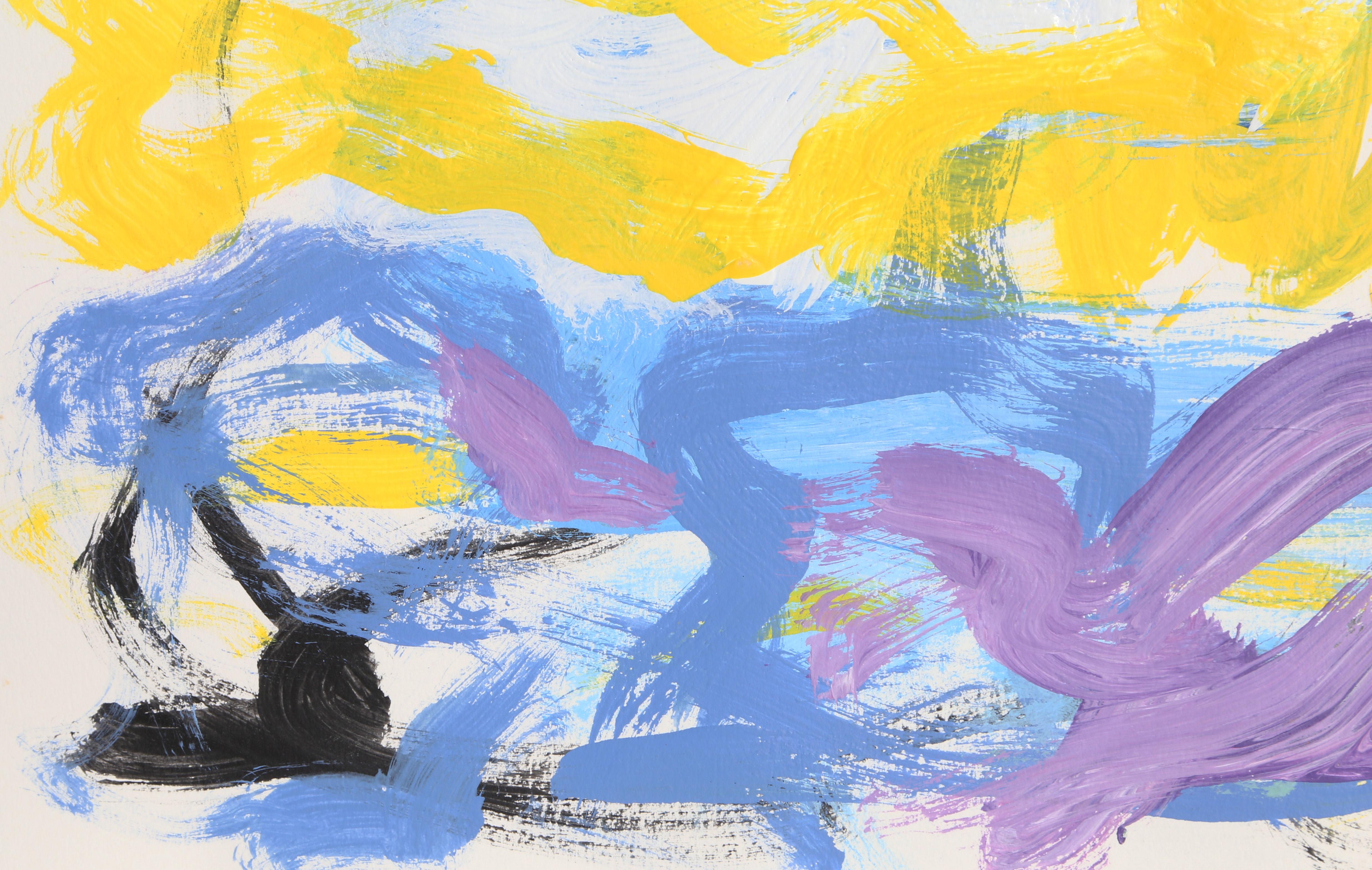 Although pioneered by Jackson Pollock, many artists have taken abstract expressionism and brought it into the contemporary. Gamerov captures movement and color with bold enthusiasm in this painting on paper, choosing to use bright, almost neon tones