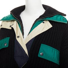 ISABEL MARANT 2021 Runway Dempster ribbed wool shell hybrid sweater S