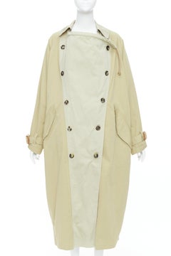ISABEL MARANT 2023 Runway Ebani two tone cotton drawstring trench coat FR34 XS